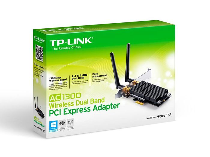TP-Link AC1300 Wireless Dual Band PCI Express Adaptateur Archer T6E