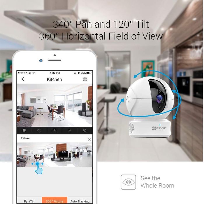 EZVIZ Camera IP intérieur WiFi motorisé 360 1080P Audio Bi-Direction - C6C