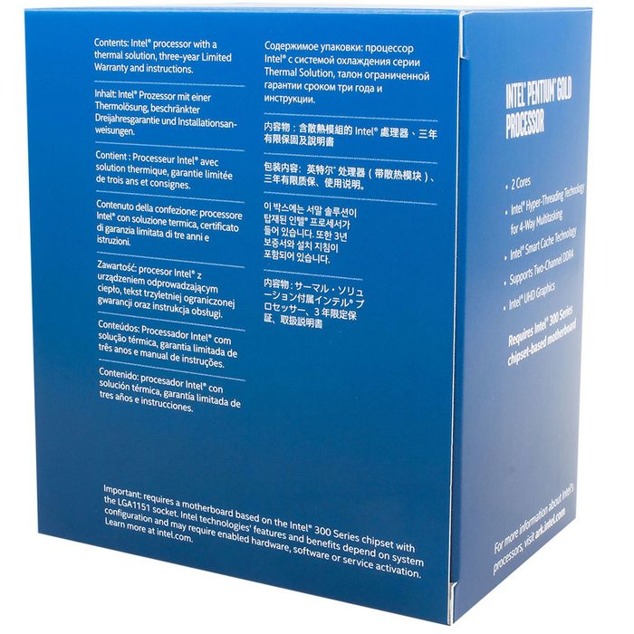 Intel Pentium Gold G5420 ( 3.8GHz, 4Mo, UHD 610, 51W, S1151) Coffee Lake-S Boîte