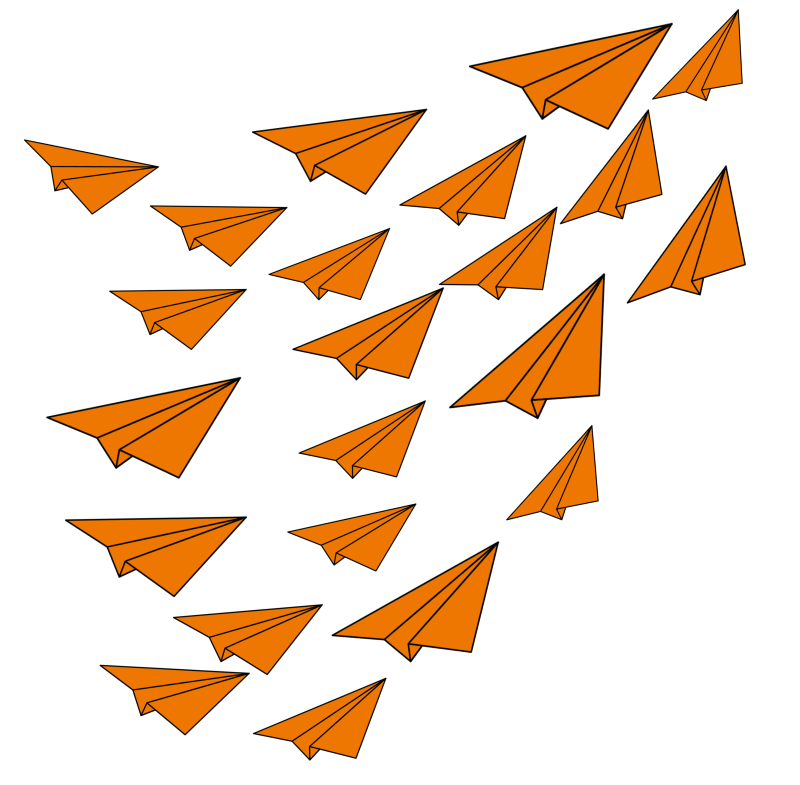nuee avions orange