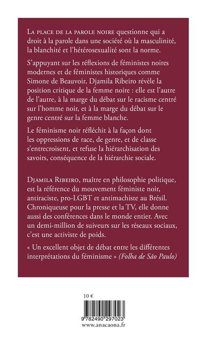 La place de la parole noire - Djamila Ribeiro