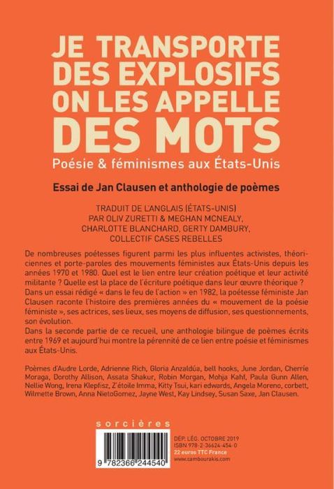 Je transporte des explosifs on les appelle des mots : Poésie & féminismes aux États-Unis - Jan Clausen & Collectif