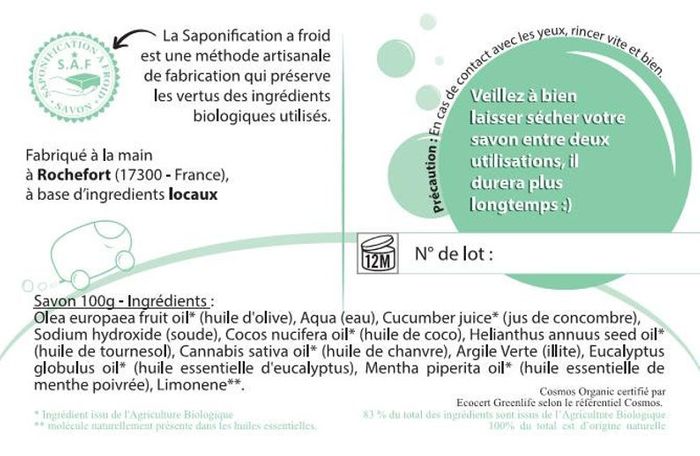 Savon Argile Verte par Savon en bullant