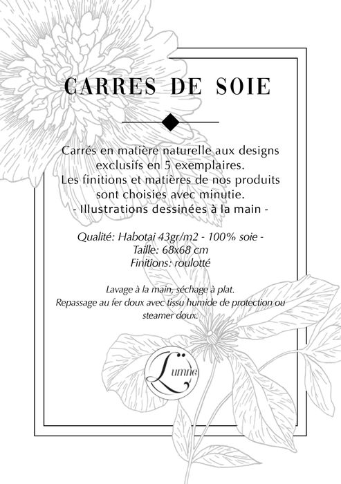 Foulard en soie 68cm Junglesketch
