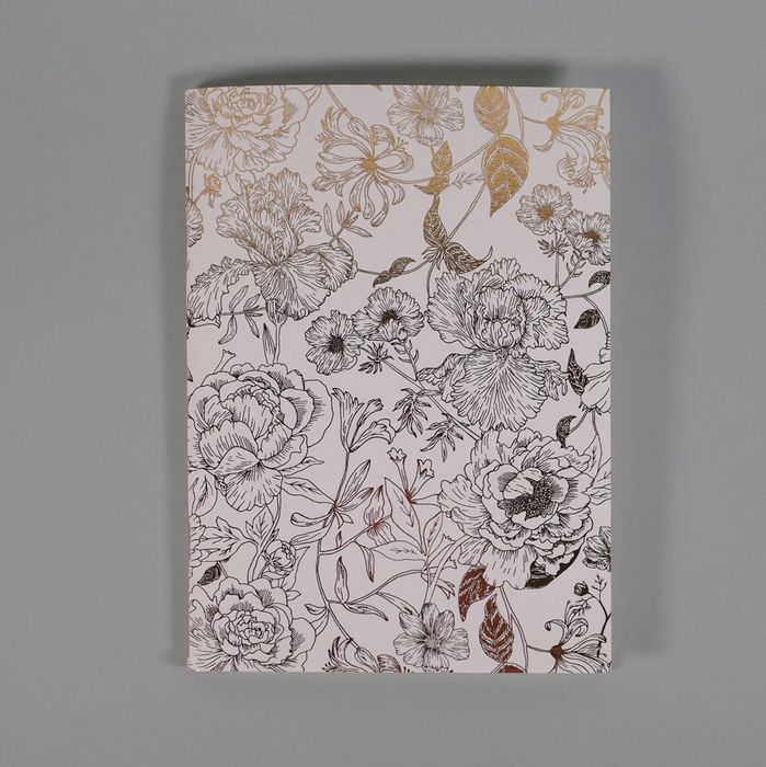 Lot de deux carnets A5 dorés "Feuillu & Fleurine"