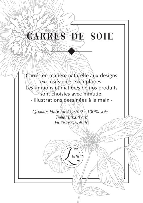 Foulard en soie 68cm Japanese mood