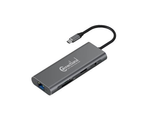 USB Type-C-To-HDMI+3xUSB 3.0+SD/TF+RJ45+PD+AUDIO 9 en 1