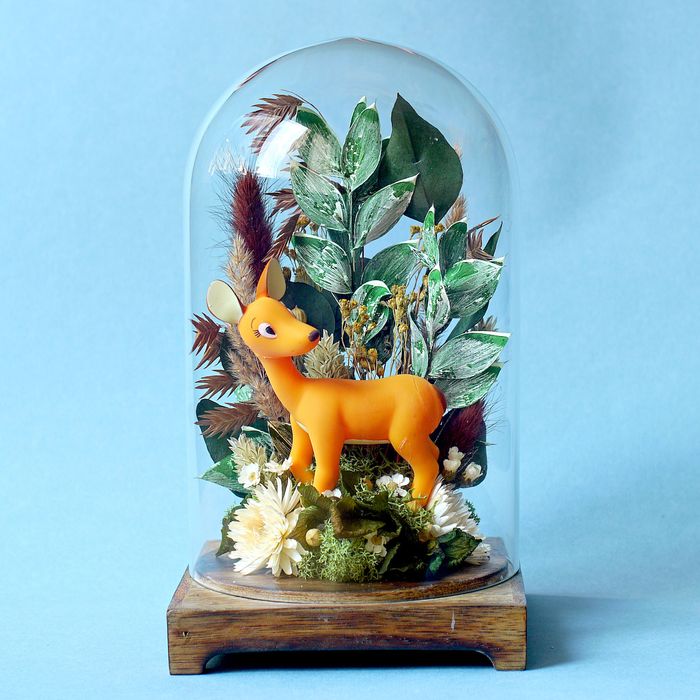 *PROMO* Cloche fleurie biche en forêt