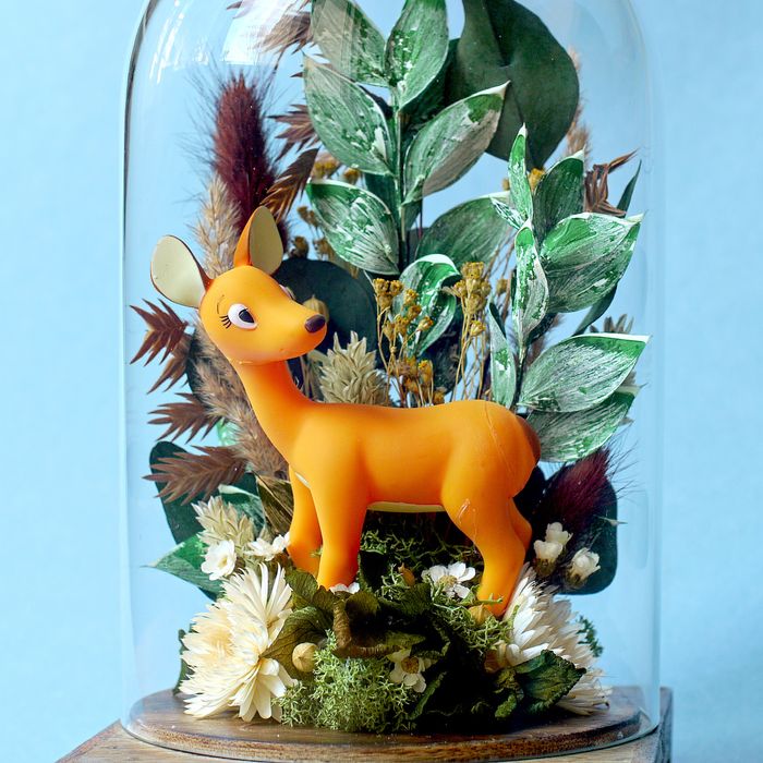 *PROMO* Cloche fleurie biche en forêt
