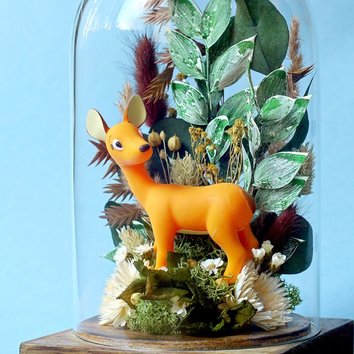 *PROMO* Cloche fleurie biche en forêt