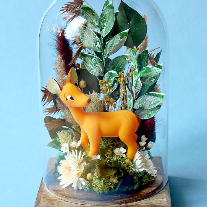 *PROMO* Cloche fleurie biche en forêt