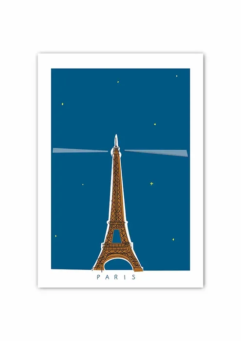 Affiche Illustration Originale "La tour Eiffel" par Vincent Huynh Thien (format A3 ou A2)