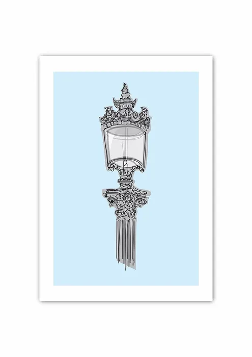 Affiche Illustration Originale "Lampadaire parisien 2 " par Vincent Huynh Thien (format A3 ou A2)