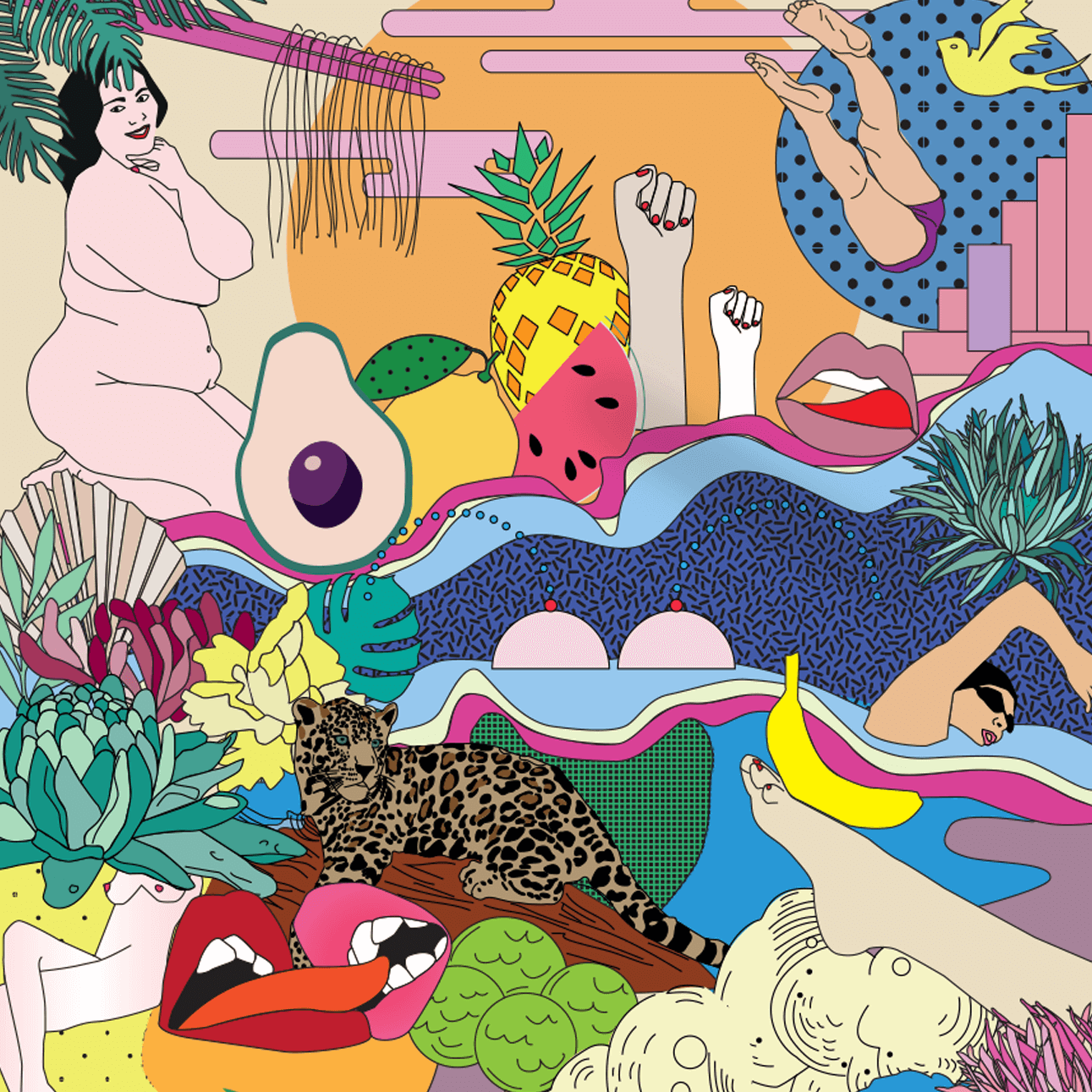 Papier Peint Playground (Lé L75 x H270 cm) par Erostick deco