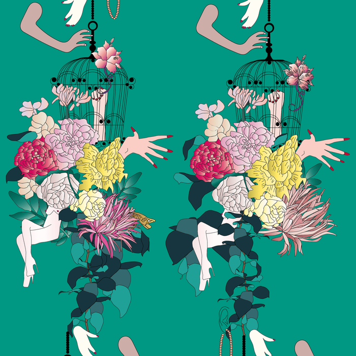 Papier Peint Belle Plante Vert (Lé L75 x H270 cm) par Erostick deco