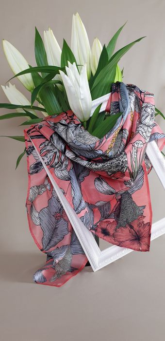 Foulard en soie 90cm Botanica