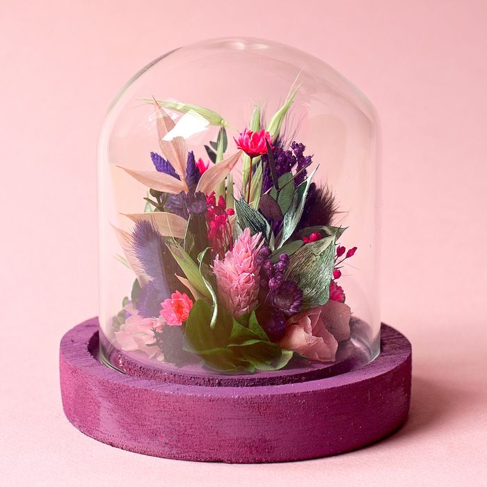 Mini cloche fleurie "Purple Rain"