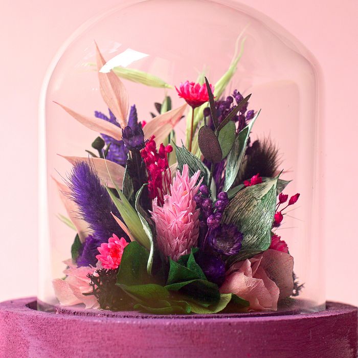 Mini cloche fleurie "Purple Rain"