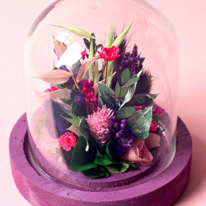 Mini cloche fleurie "Purple Rain"
