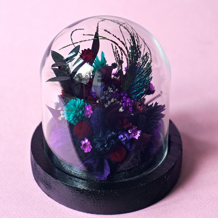 Mini cloche fleurie "Hocus Pocus"