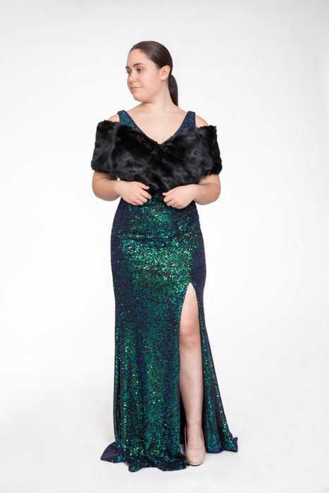 châle fourrure noir