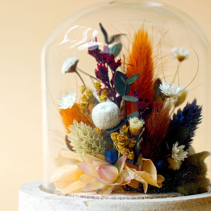 Mini cloche fleurie "Danse avec les loups"