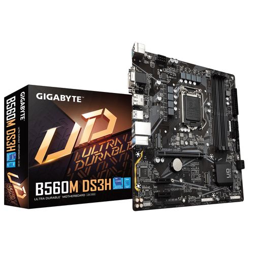 GIGABYTE B560M DS3H - MATX - LGA 1200 - 4x DDR4 - VGA - DVI - HDMI - DP - 2x M.2