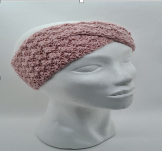 Bandeau croisé, rose par Le crochet d'Isa