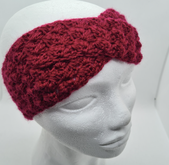 Bandeau croisé, bordeaux par Le crochet d'Isa