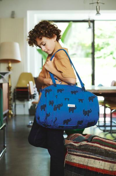 Sac weekend en coton bio Blue Elephant par Holi and Love
