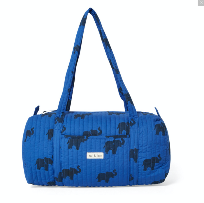 Sac weekend en coton bio Blue Elephant par Holi and Love