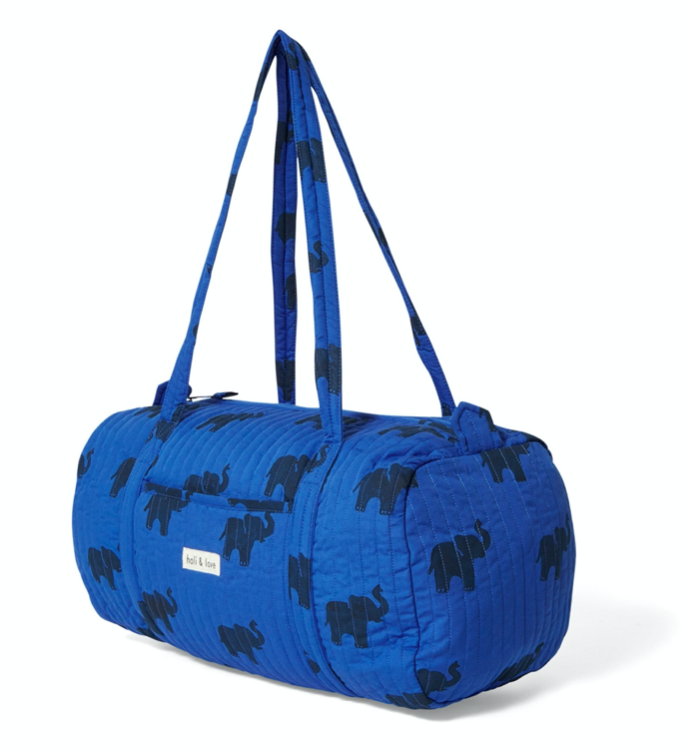 Sac weekend en coton bio Blue Elephant par Holi and Love