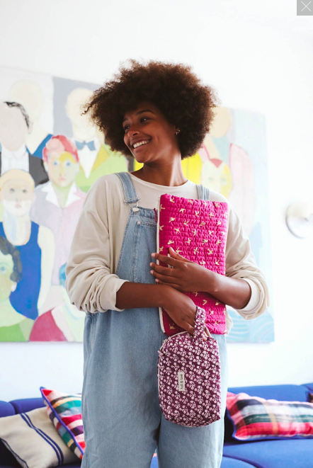 Pochette d'ordinateur en coton bio Magenta goldbird