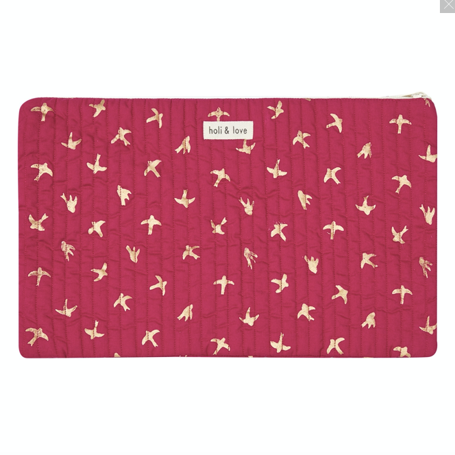 Pochette d'ordinateur en coton bio Magenta goldbird