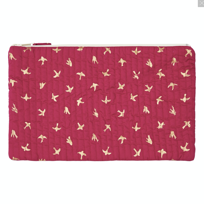 Pochette d'ordinateur en coton bio Magenta goldbird