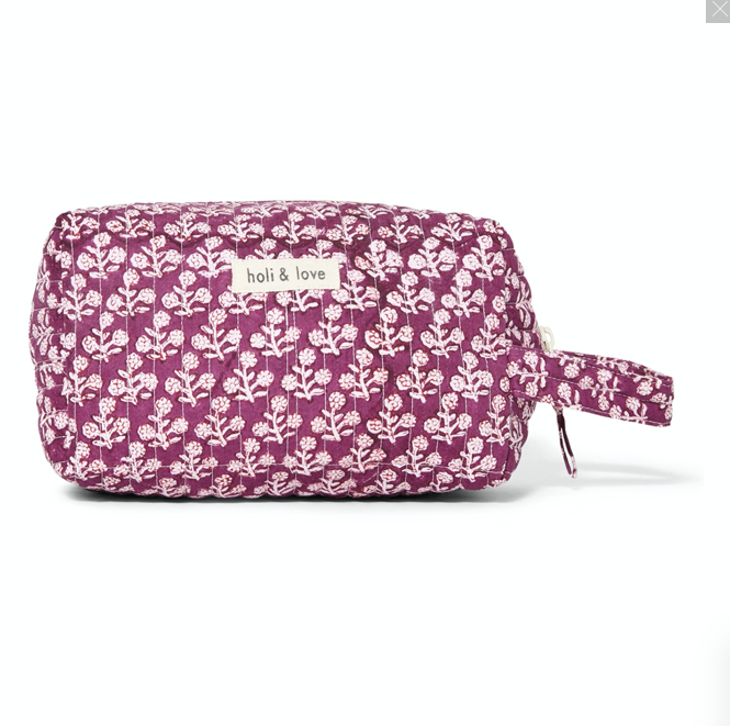 Trousse de toilette en coton bio Plum Flower