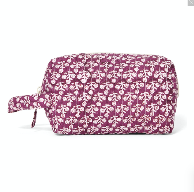 Trousse de toilette en coton bio Plum Flower