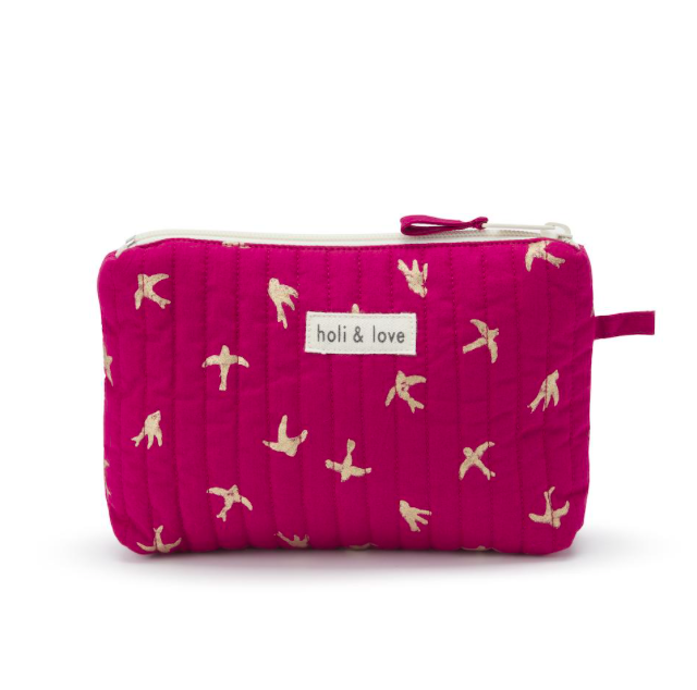 Trousse cosmétique Magenta Goldbird par Holi and Love