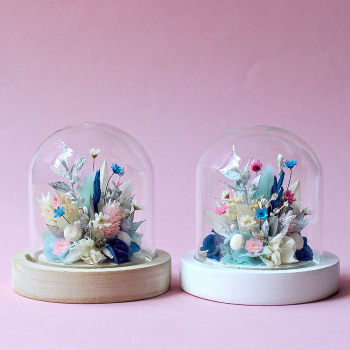 Mini cloche fleurie "Frozen"