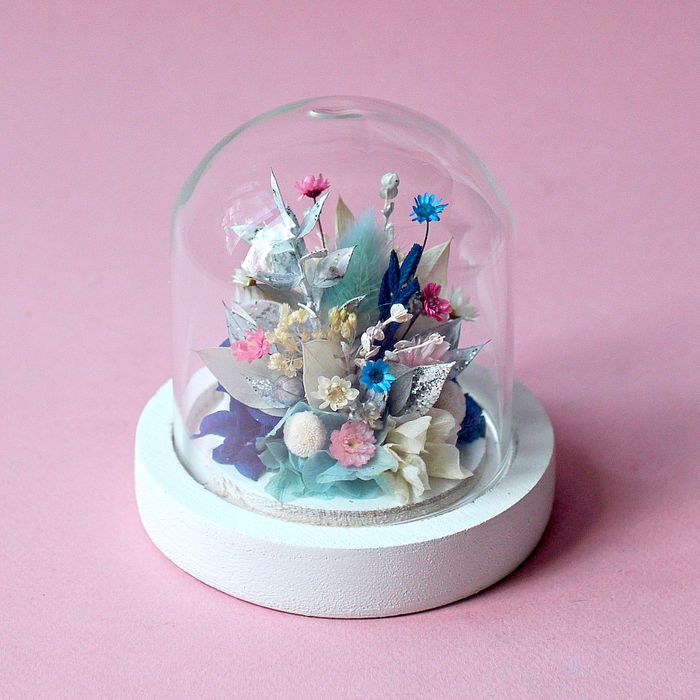 Mini cloche fleurie "Frozen"