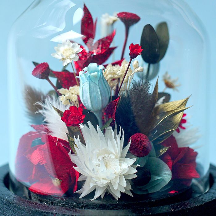 Mini cloche fleurie "Love Actually"