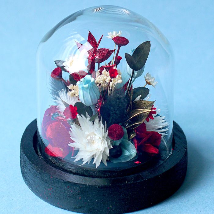 Mini cloche fleurie "Love Actually"