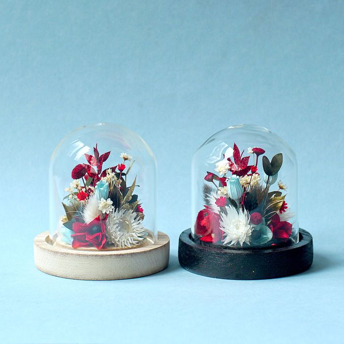 Mini cloche fleurie "Love Actually"