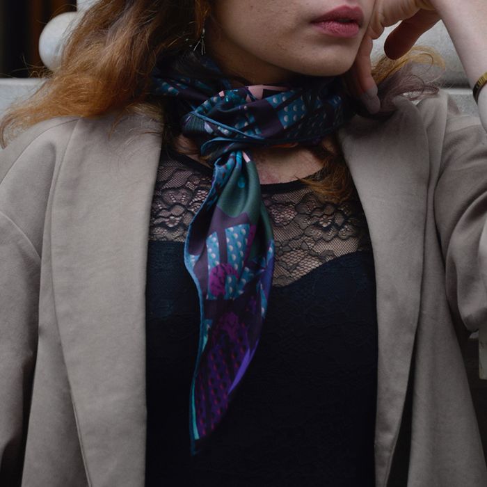 Foulard en soie 68 cm Orchidea