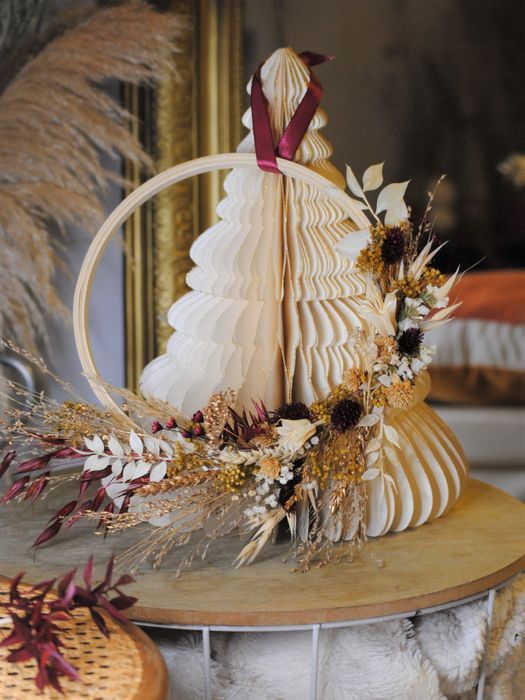 Couronne ocre et bordeaux D.20cm