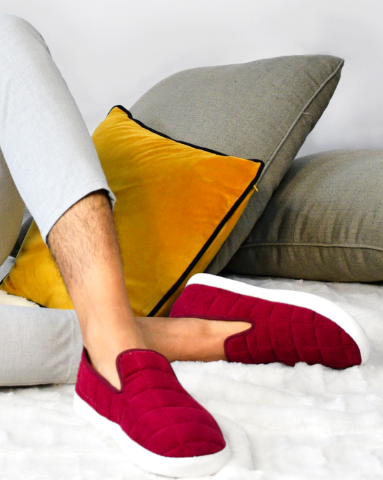 Chausson streetwear velours "Bordeaux" par Souts