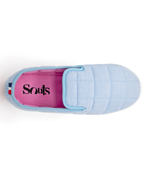 Chausson streetwear velours "Ciel/Rose" par Souts