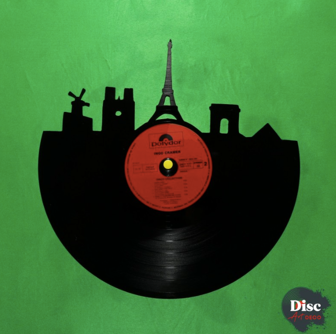 Vinyle découpé "Paris" par Disc art déco