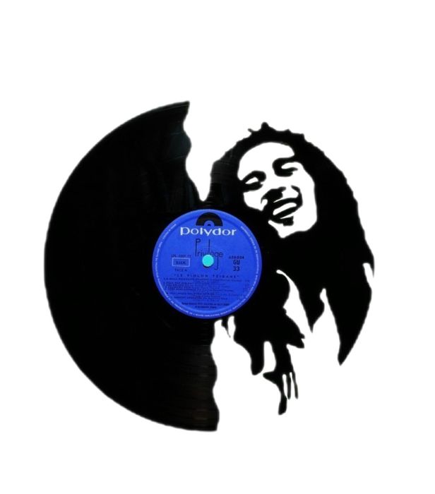Vinyle découpé "Bob Marley" par Disc art déco