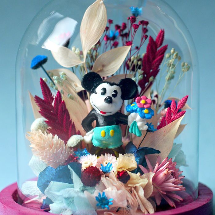 Cloche fleurie Mickey au bouquet
